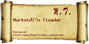 Markotán Tivadar névjegykártya